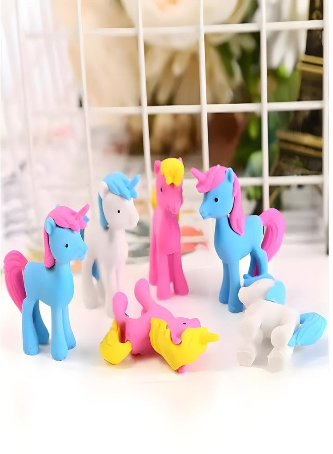 PEPUP Erasers Unicorn Shape 3 D Rubber for School Stationary Non-Toxic Dust Free (Pack of 10) - Kids Birthday Return Gift - Image 1